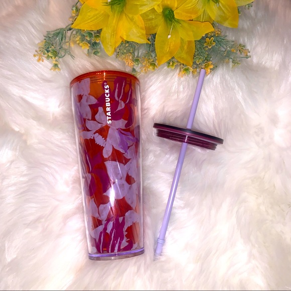 Starbucks Pink Lavender Floral Tumbler Cold Cup 24oz Venti Insulated NWT 2021 - Picture 13 of 13